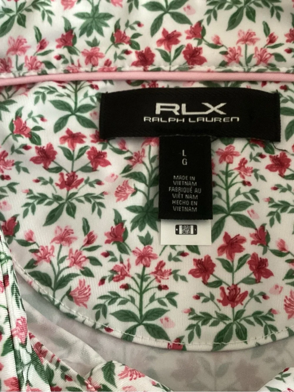 Ralph Lauren White Polo with Pink & Green Floral Print